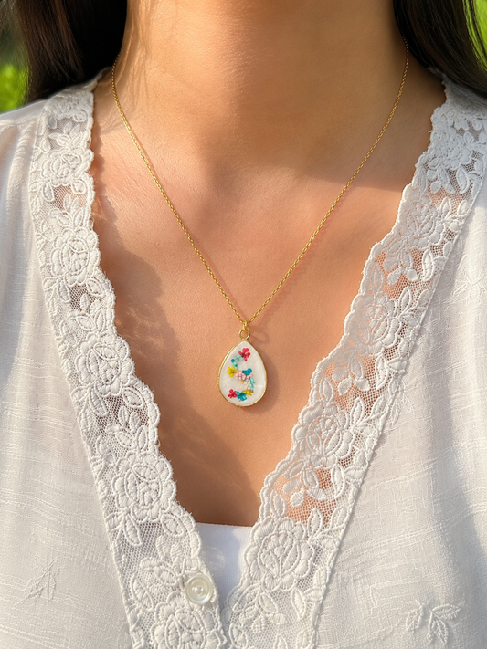 Secret initial flora necklace