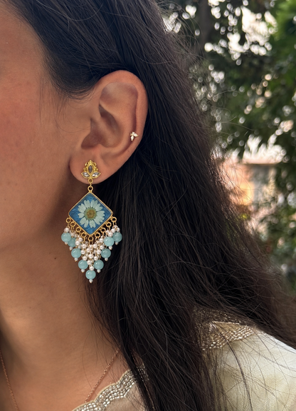 Baby blue Kashmiri jhumkas