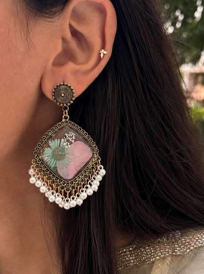 Elegant garden jhumkas