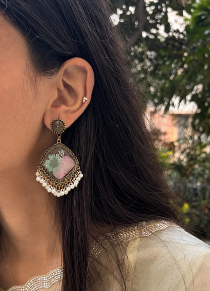 Elegant garden jhumkas