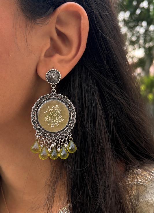 Nidaa silver jhumkas