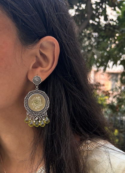 Nidaa silver jhumkas
