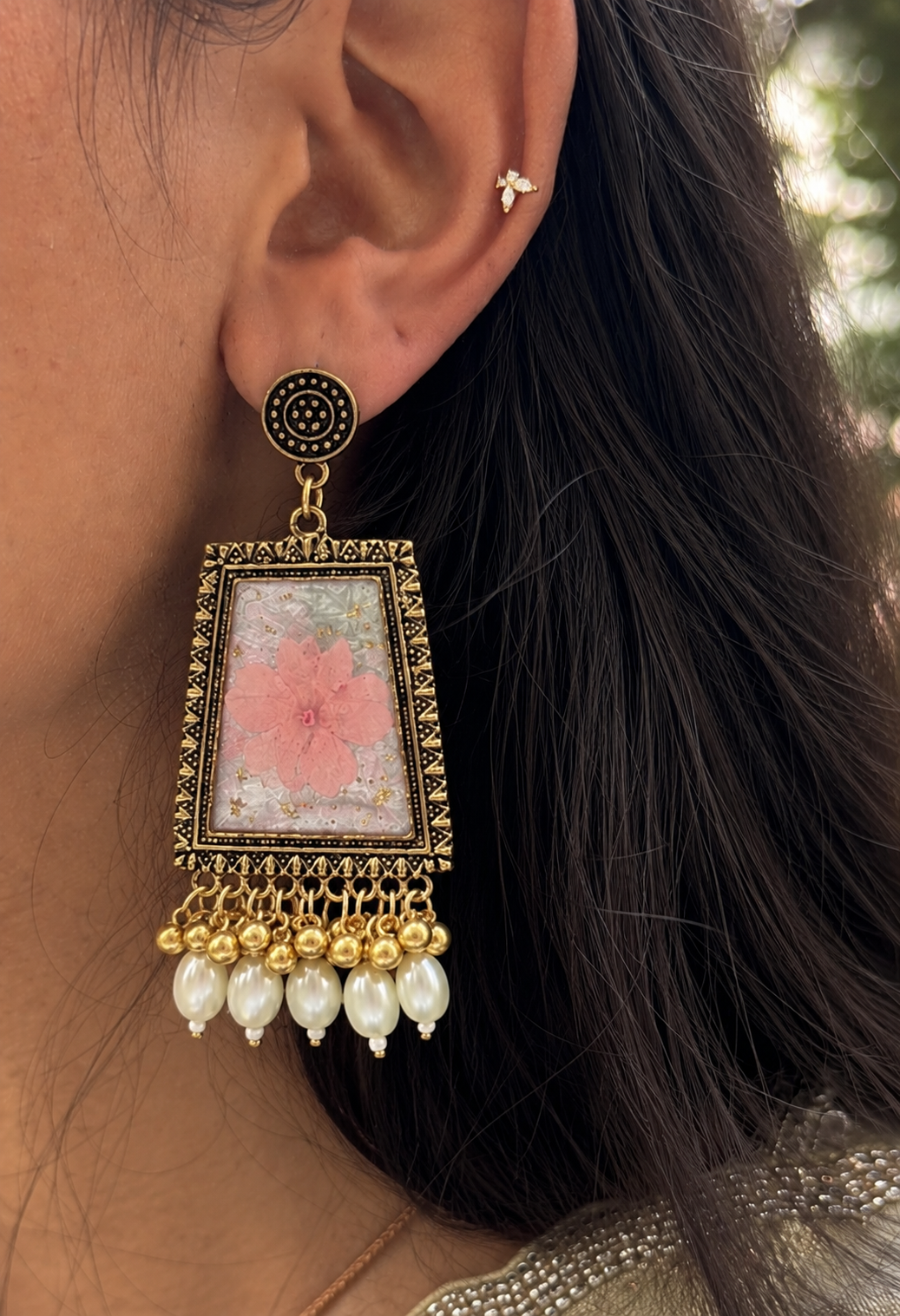 Cherry pearl jhumka