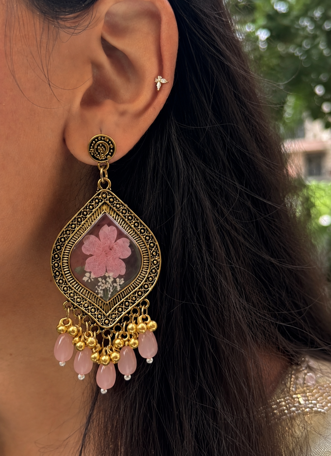Peach mist jhumka
