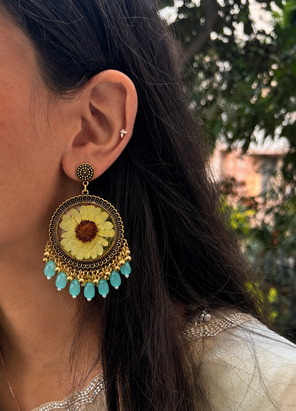 Real sunflower jhumkas