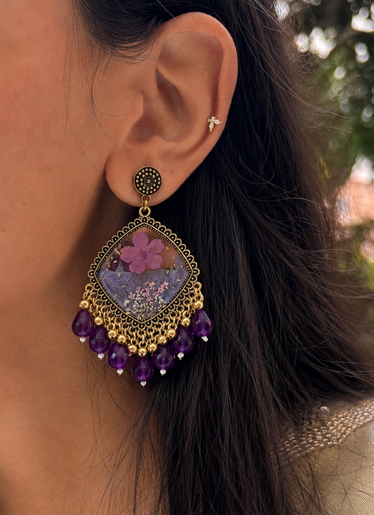 Lilac wedding jhumkas