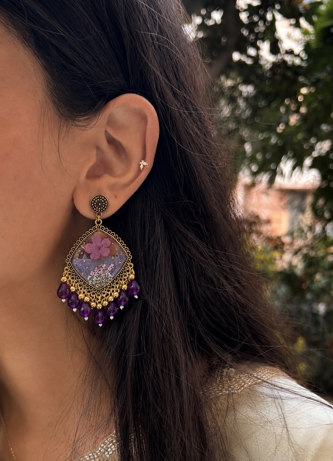 Lilac wedding jhumkas