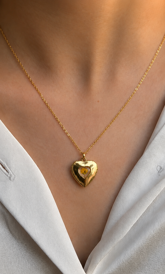 Yellow heart locket