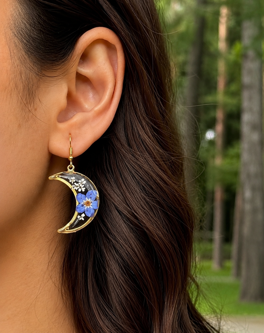 Crescent flora earrings