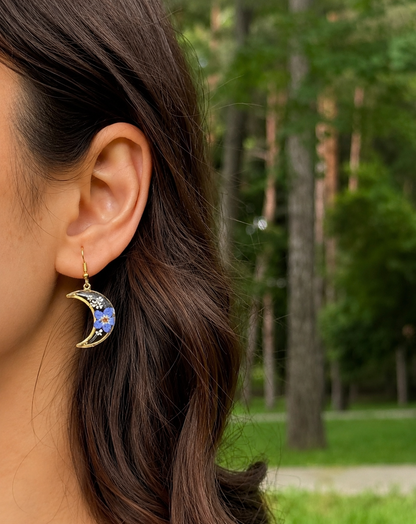 Crescent flora earrings