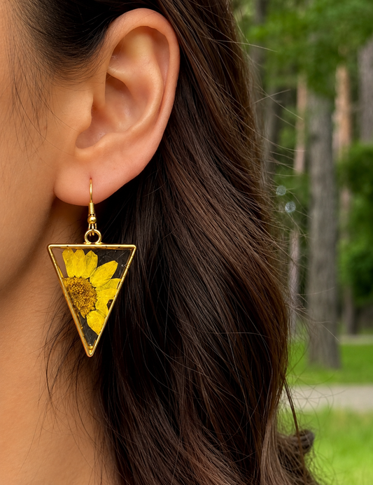 Yellow daisy earrings