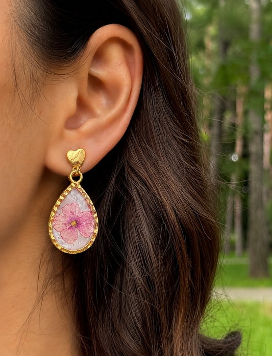 Heart drop earring