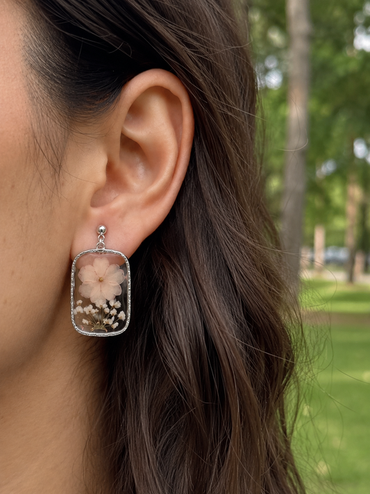 Peach blossom earrings