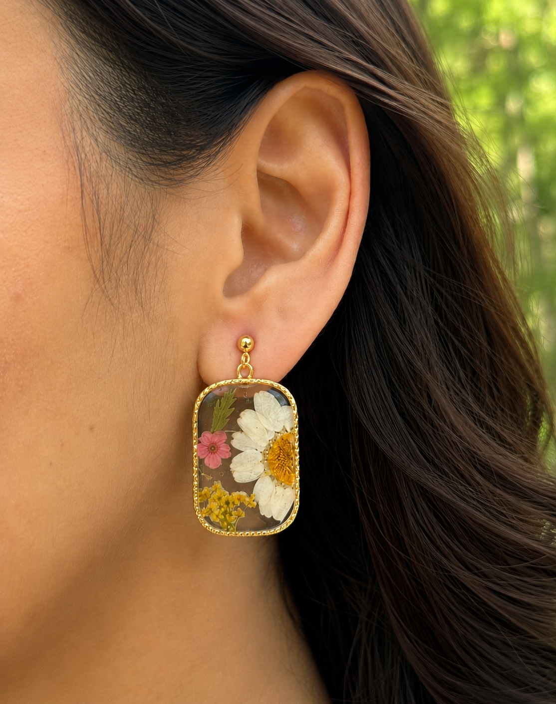 Golden garden earrings