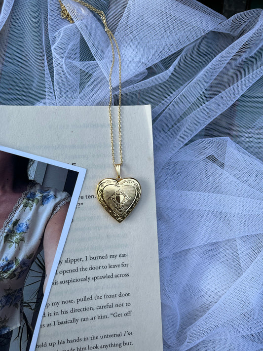 Big golden heart locket