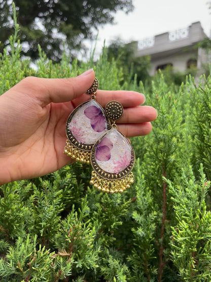 Prettiest violet jhumkas