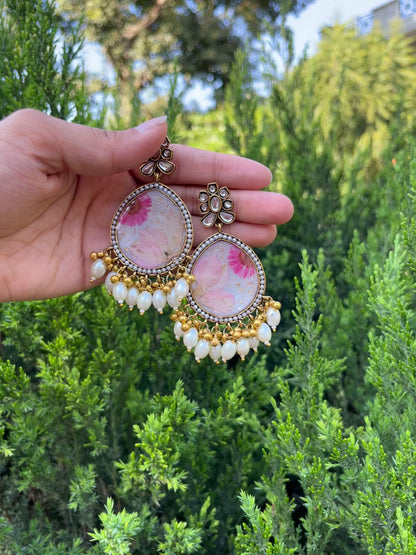Pink princess jhumka