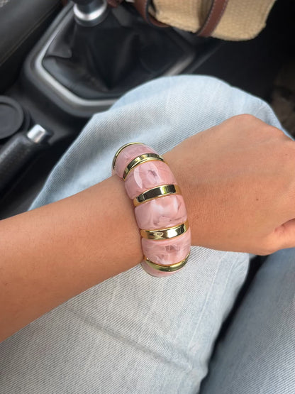 Pink cloud resin bangle