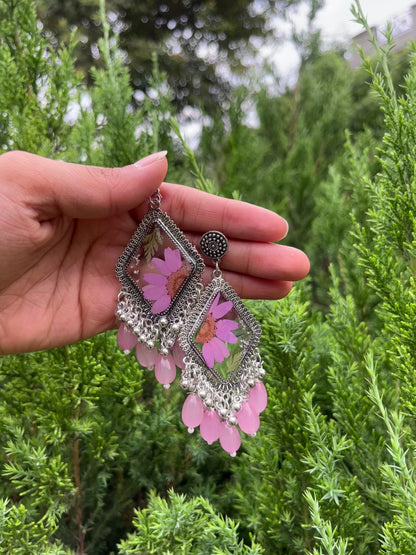 Lavender flora jhumka