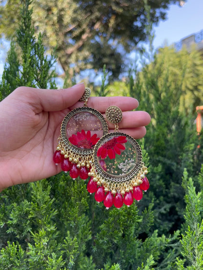Royal red jhumkas