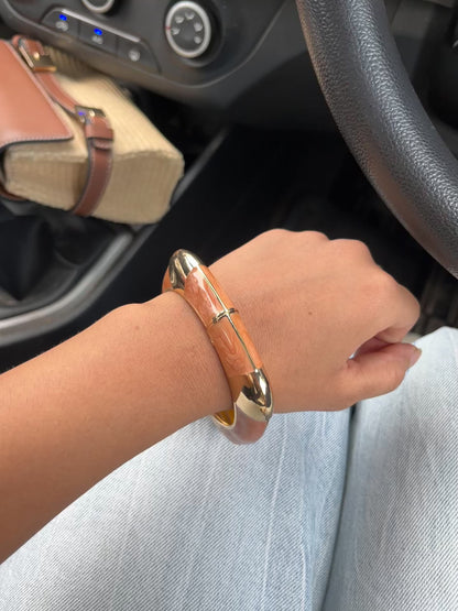 Luxe cubic orange bangle
