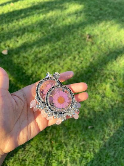 Elegant floral jhumkas ( without pink beads)