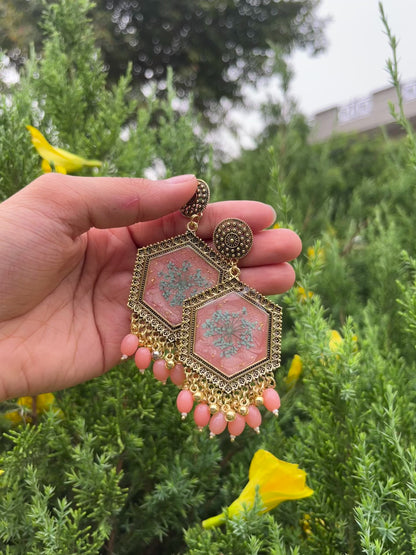 Elegant peach jhumka
