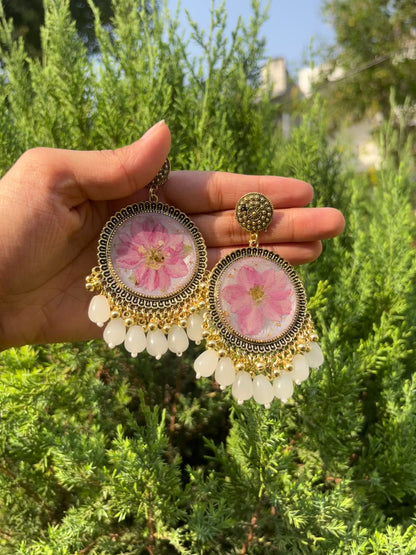 Golden larkspur jhumka