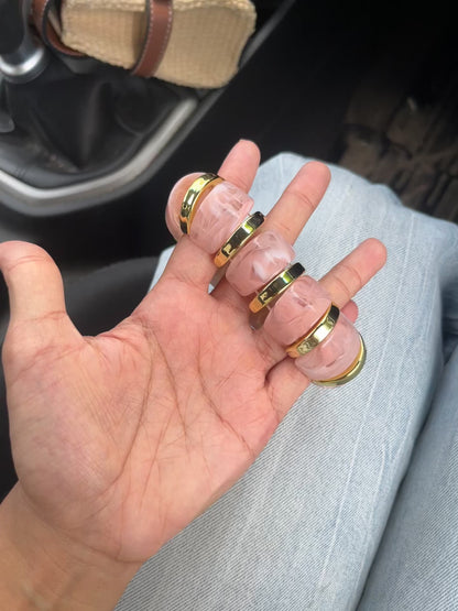 Green cloud resin bangle
