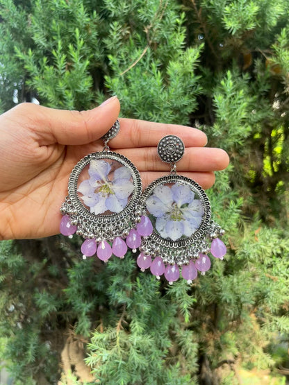 Lavender larkspur jhumkas