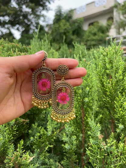 Elegant aster jhumkas