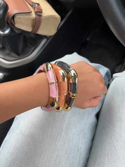 Luxe Cubic pink bangle