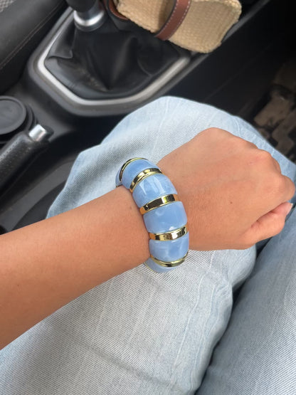 Blue cloud Enamel bangle