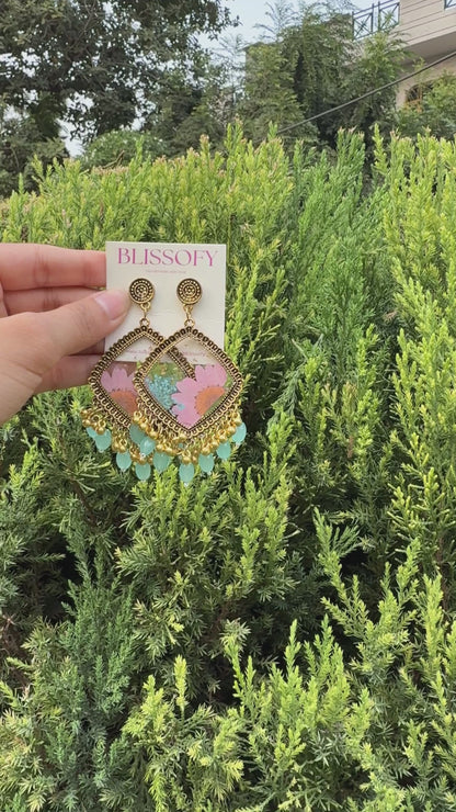 Elegant turquoise jhumkas