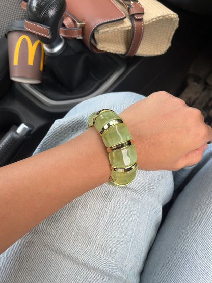 Green cloud resin bangle